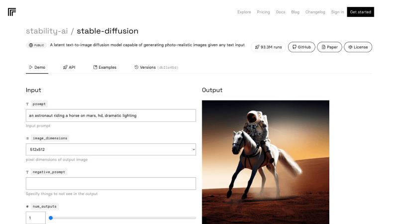 Replicate Stable Diffusion